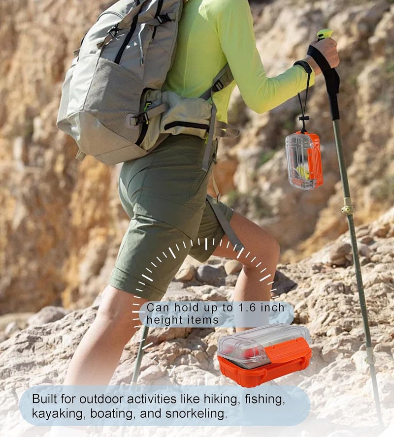 Byrixk Small Waterproof Box Mini Dry Box Waterproof Container Watertight Storage Case Small Waterproof Boxes for Kayaking Boating Orange Drybox, 5.5" L x 4" W x 2.4" H - Image 5